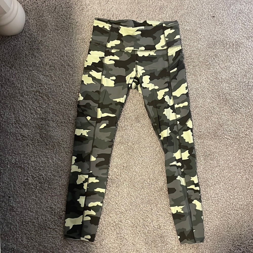 Lululemon Athletica Camouflage Leggings - Black and Green